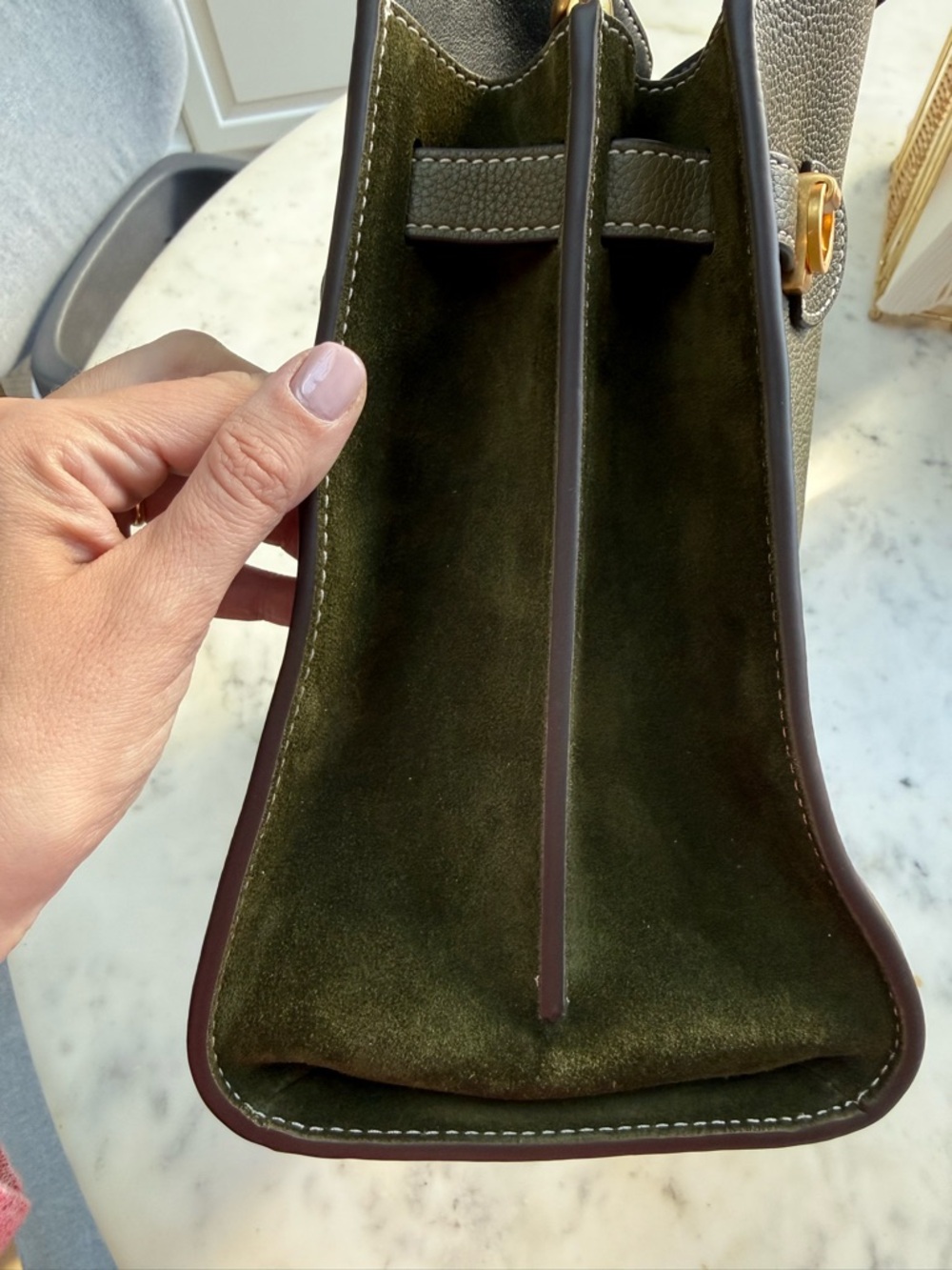 Tory Burch Lee Radziwill Double Bag in Leccio Green with two straps - Picture 14 of 14